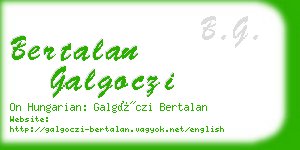 bertalan galgoczi business card